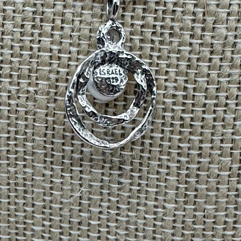 Sterling Silver Pearl & CZ Pendant Necklace